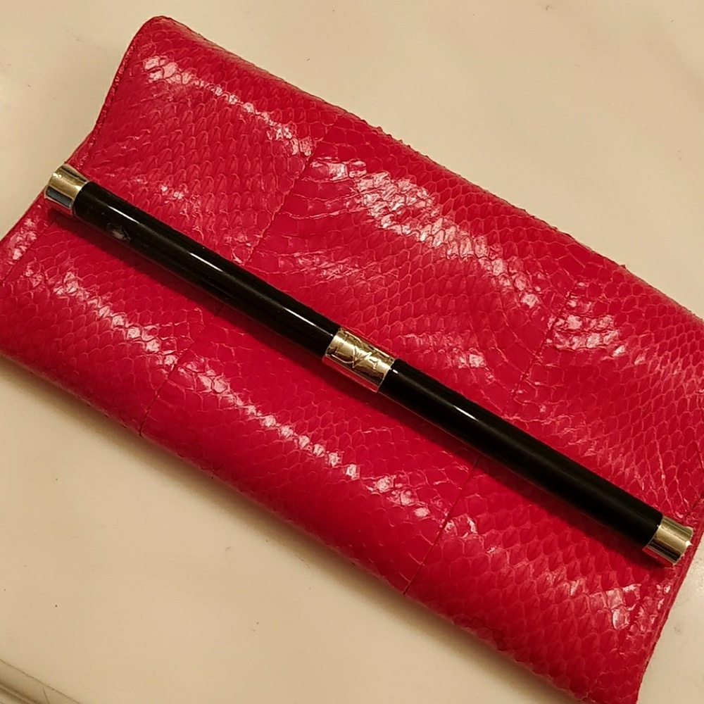 DVF red clutch